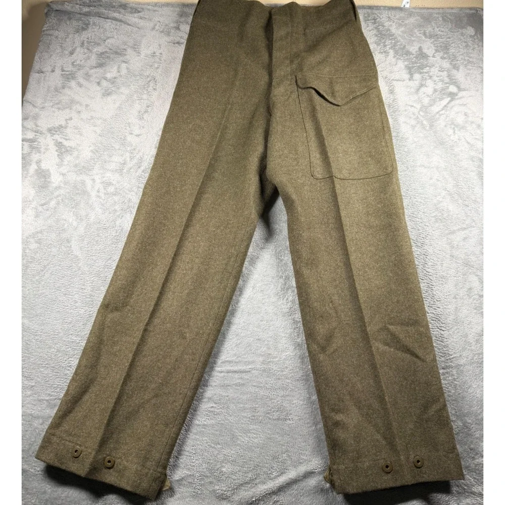 Vintage US Army M-1951 Wool Field Trousers Men's 34 Olive Drab Korean War